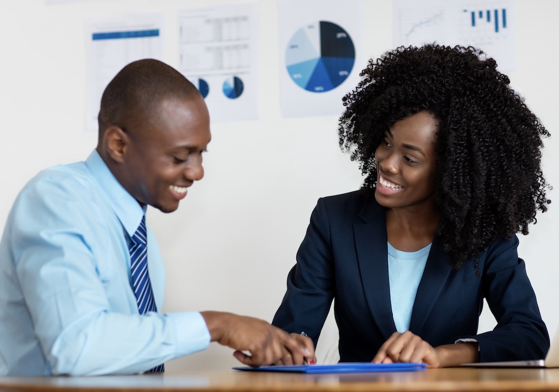 Meeting of african american business people